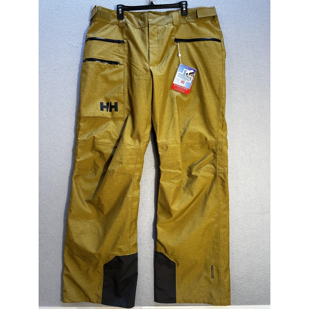 Helly Hansen Garibaldi Snow Pants Mens 2XL Green Helly Tech RECCO Ski Waterproof